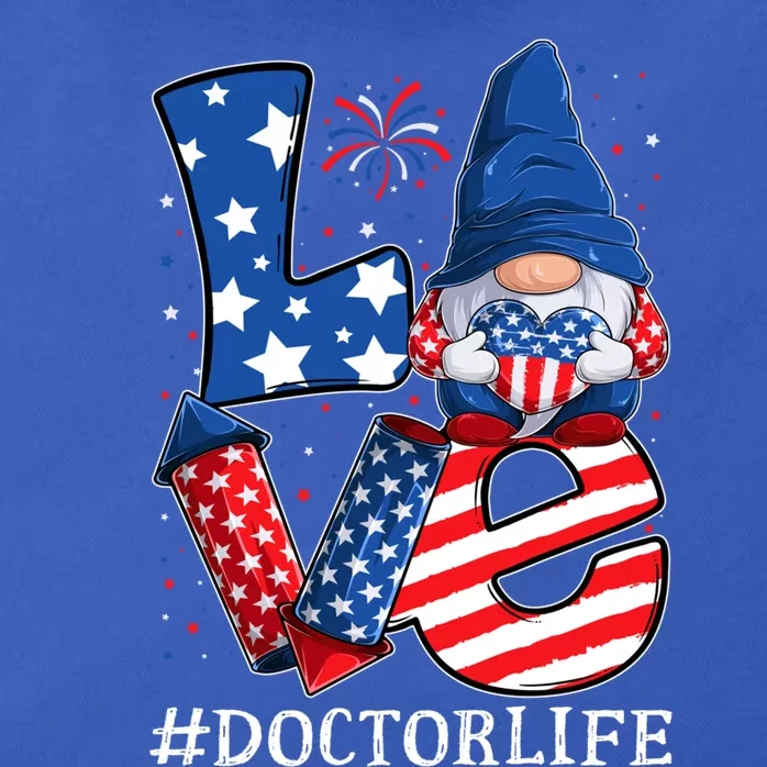 Doctor Love 4th Of July Gnome Usa Patriotic Gift Zip Tote Bag