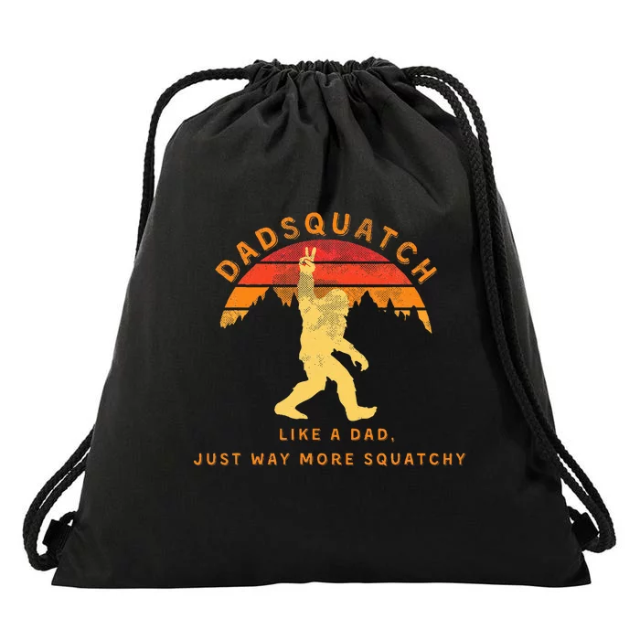 Dadsquatch Like A Dad Way More Squatchy Drawstring Bag