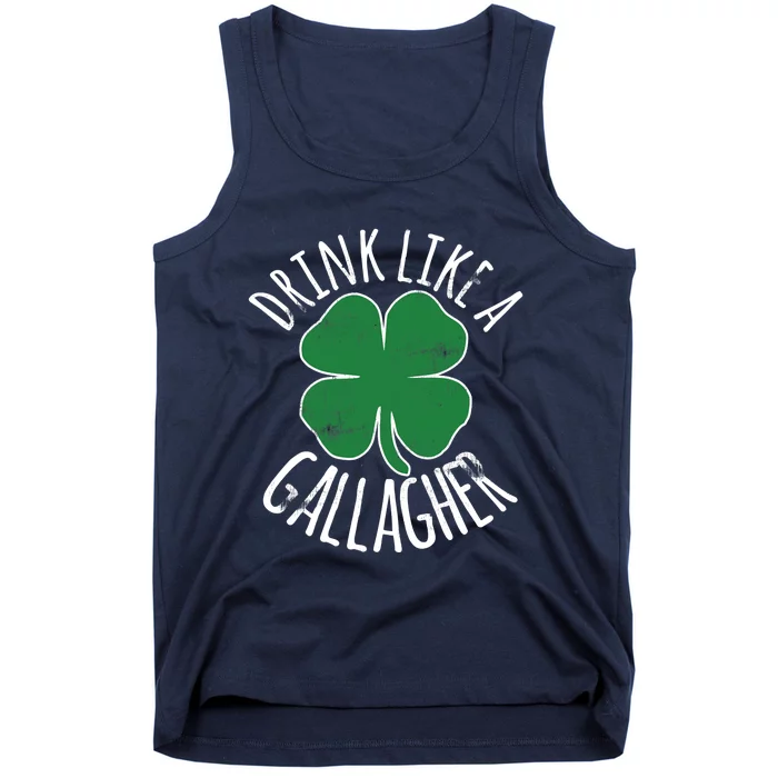 DRINK LIKE A GALLAGHER St Patrick's Day Beer Irish Tank Top