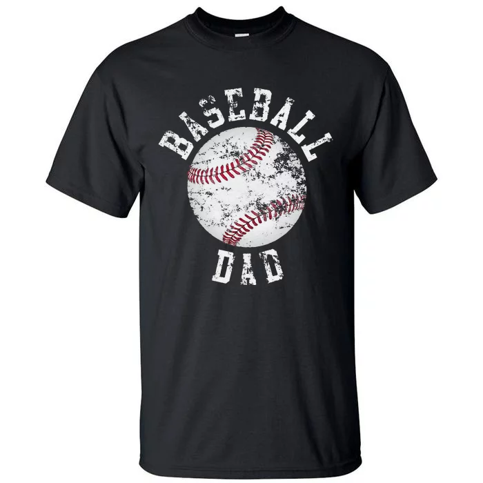 Dad Like A Baseball Dad US Flag Fathers Day Tall T-Shirt