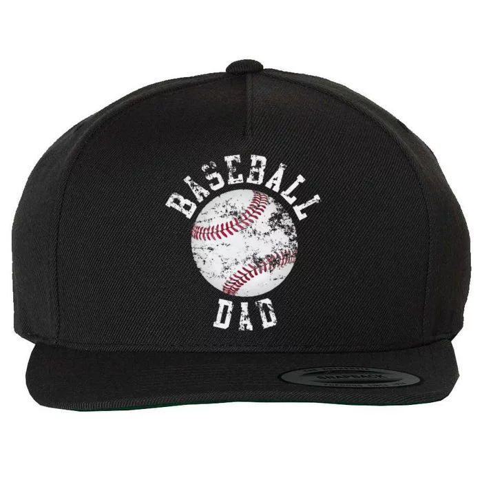 Dad Like A Baseball Dad US Flag Fathers Day Wool Snapback Cap