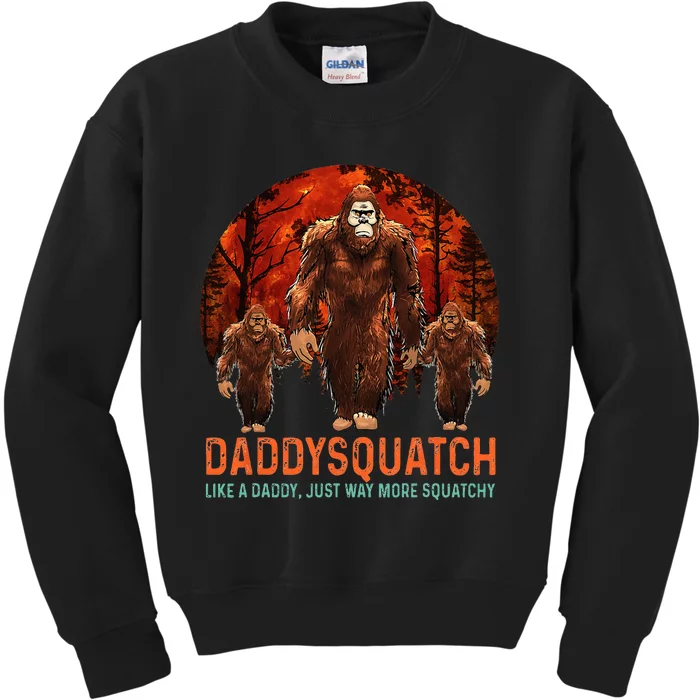 Daddysquatch Like A Dad Just Way More Squatchy Retro Funny Kids Sweatshirt