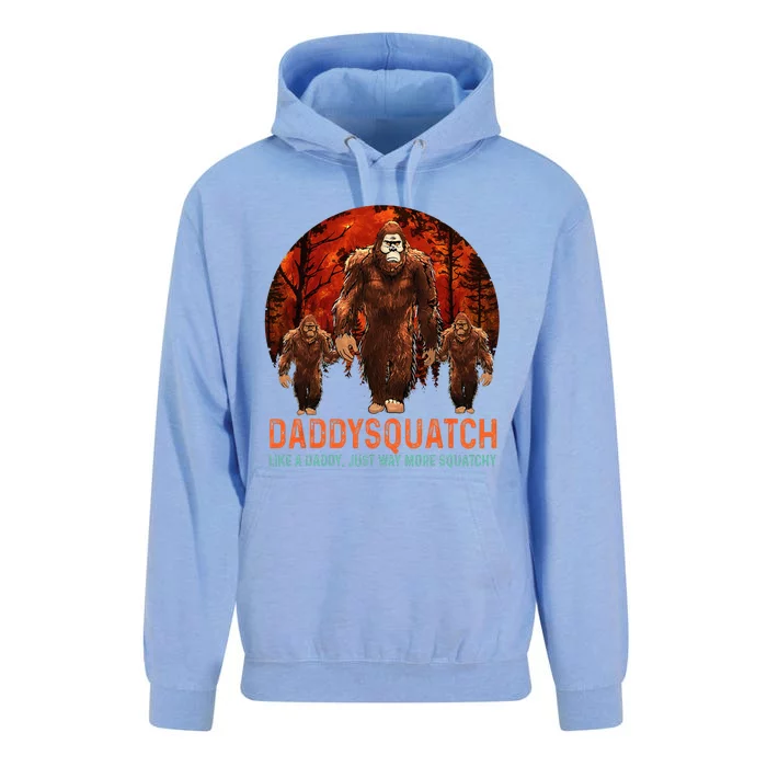 Daddysquatch Like A Dad Just Way More Squatchy Retro Funny Unisex Surf Hoodie