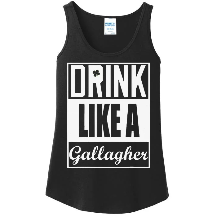 Drink Like A Gallagher Saint Patrick's Day Funny Ladies Essential Tank