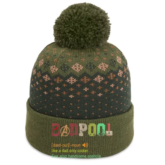 Dadpool Like A Dad But Only Cooler Fathers Day The Baniff Cuffed Pom Beanie