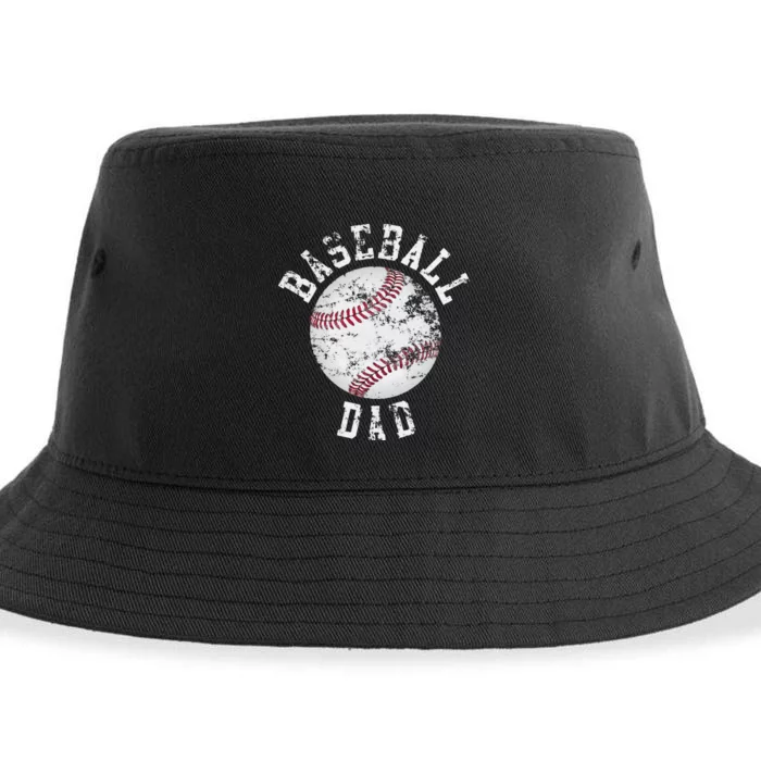 Dad Like A Baseball Dad US Flag Fathers Day Sustainable Bucket Hat