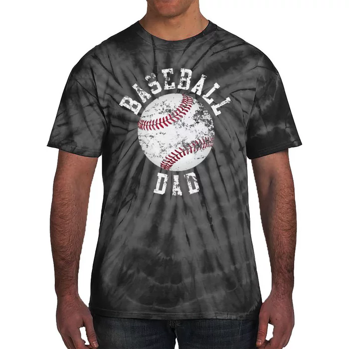 Dad Like A Baseball Dad US Flag Fathers Day Tie-Dye T-Shirt