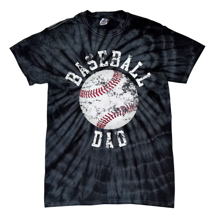 Dad Like A Baseball Dad US Flag Fathers Day Tie-Dye T-Shirt