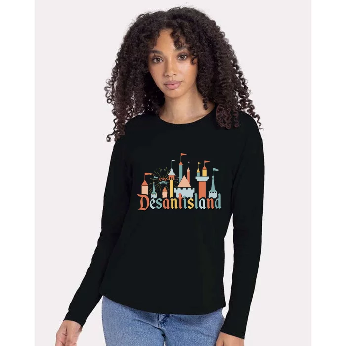 Desantis Land AntiWoke Corporation Political Womens Cotton Relaxed Long Sleeve T-Shirt