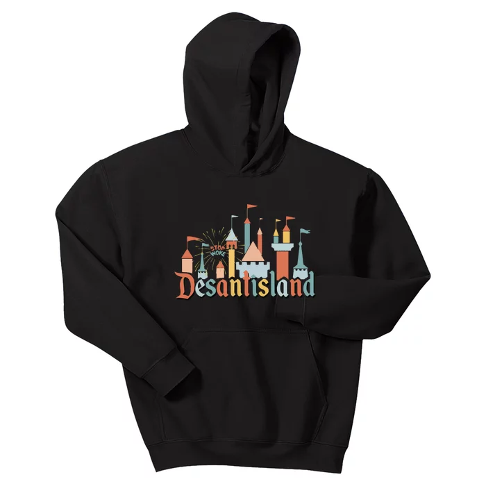 Desantis Land AntiWoke Corporation Political Kids Hoodie