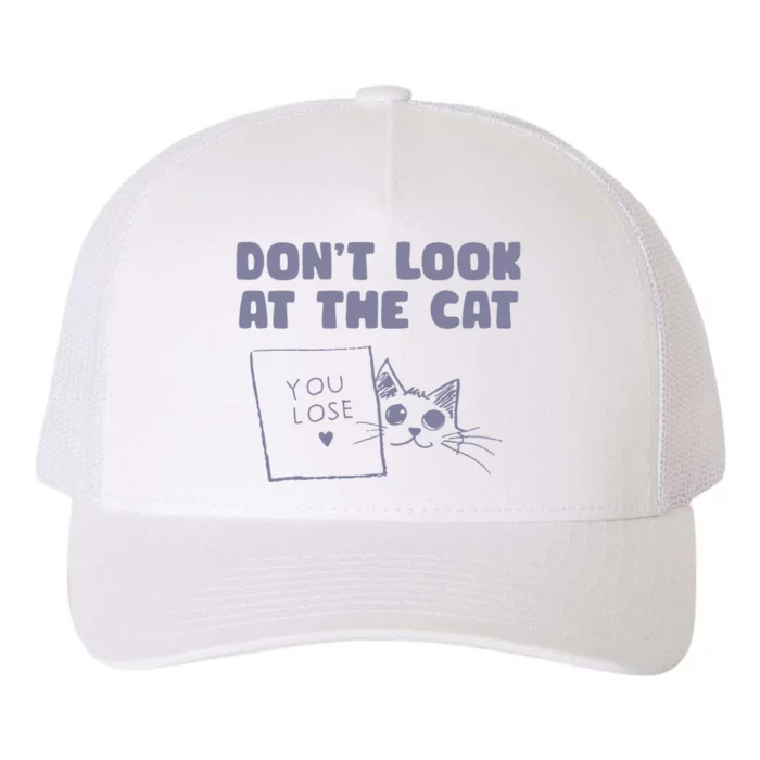 Dont Look At The Cat 90s Retro Graphic Yupoong Adult 5-Panel Trucker Hat