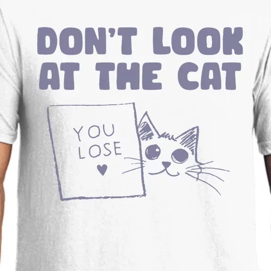 Dont Look At The Cat 90s Retro Graphic Pajama Set