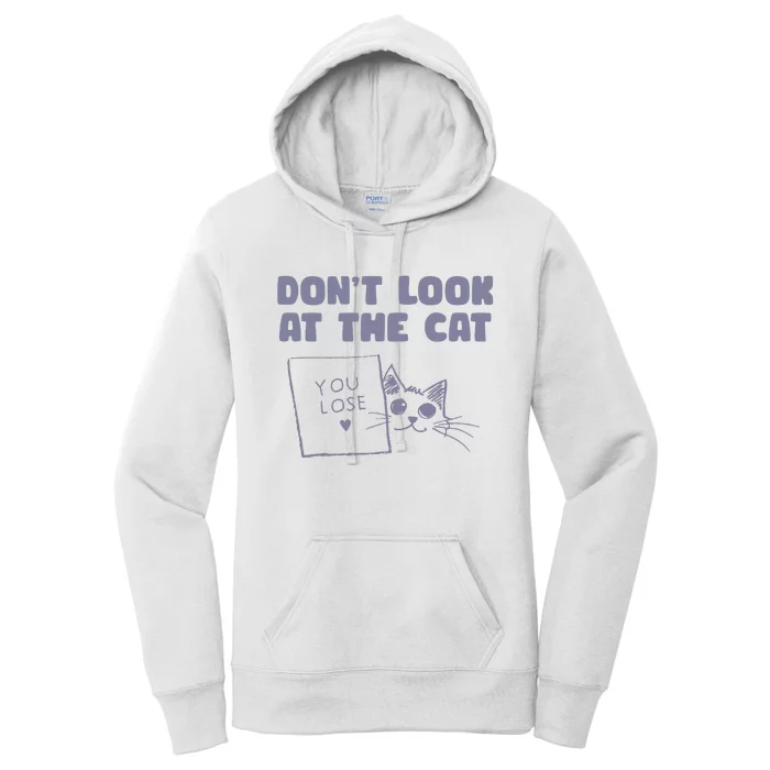 Dont Look At The Cat 90s Retro Graphic Women's Pullover Hoodie