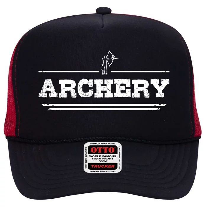 Distressed Look Arching Gift For Archers Gift High Crown Mesh Trucker Hat