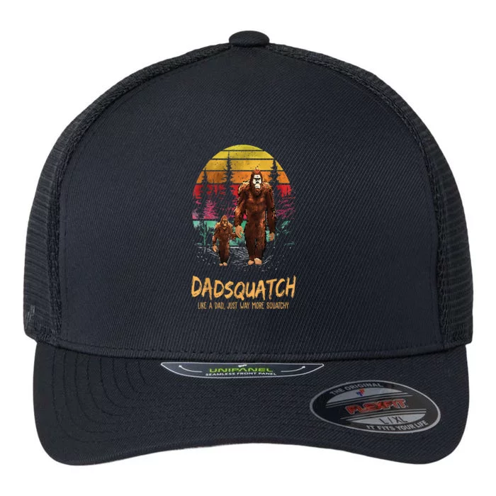 Dadsquatch Like A Dad Way More Squatchy Funny Bigfoot Dad Flexfit Unipanel Trucker Cap