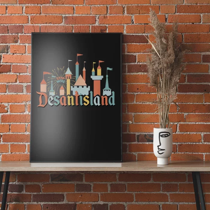 Desantis Land Anti Woke Corporation Political Poster