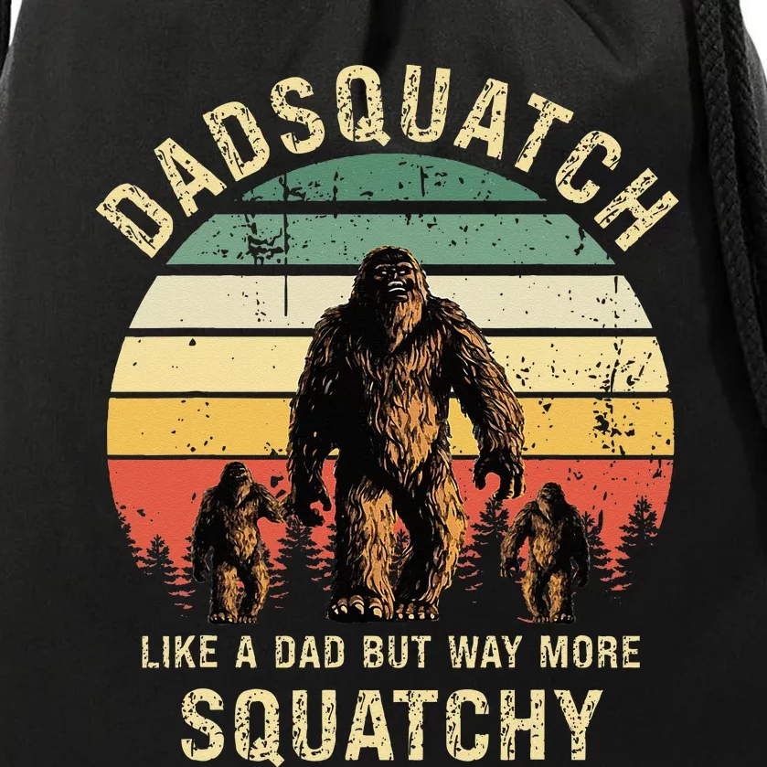 Dadsquatch Like A Dad Way More Squatchy Funny Bigfoot Drawstring Bag