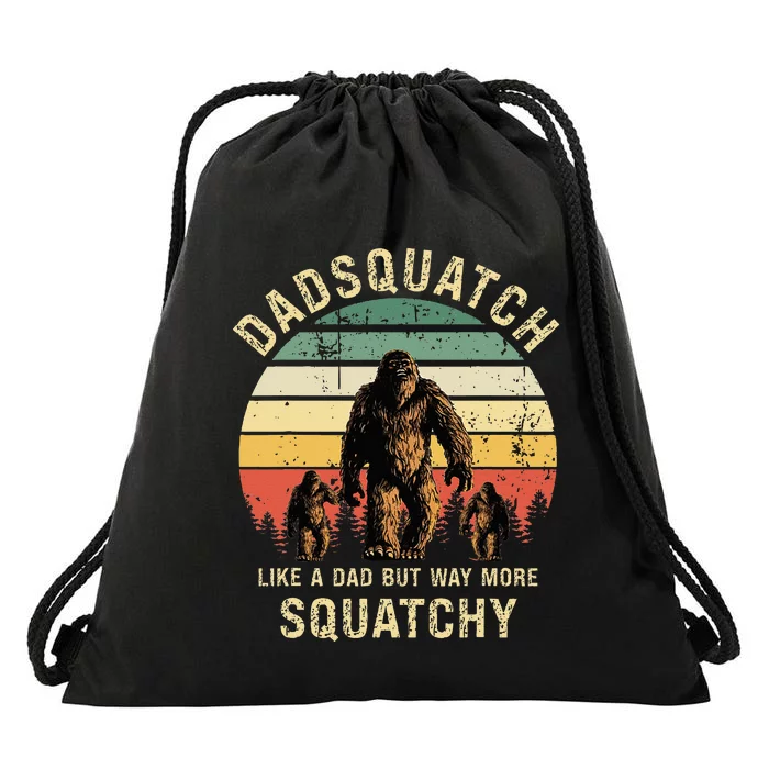 Dadsquatch Like A Dad Way More Squatchy Funny Bigfoot Drawstring Bag