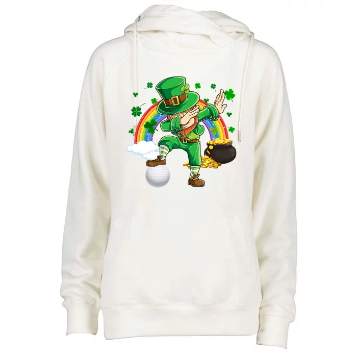 Dabbing Leprechaun And Golf Ball Saint Patrick's Day Gift Womens Funnel Neck Pullover Hood