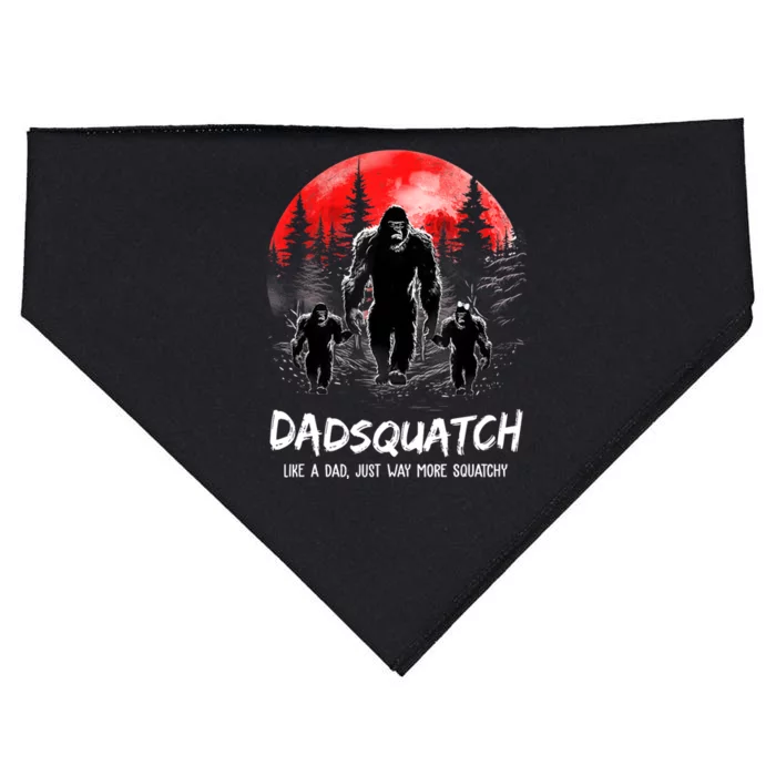 Dadsquatch Like A Dad Way More Squatchy Funny Bigfoot Dad USA-Made Doggie Bandana