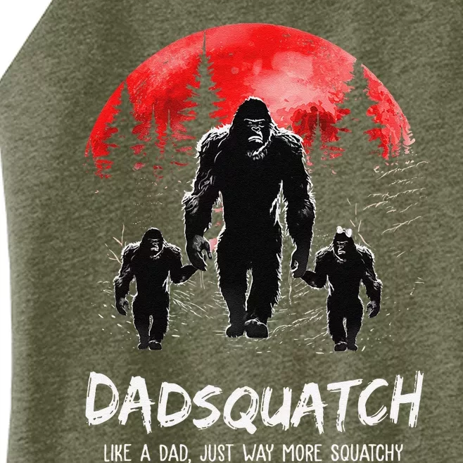 Dadsquatch Like A Dad Way More Squatchy Funny Bigfoot Dad Women’s Perfect Tri Rocker Tank