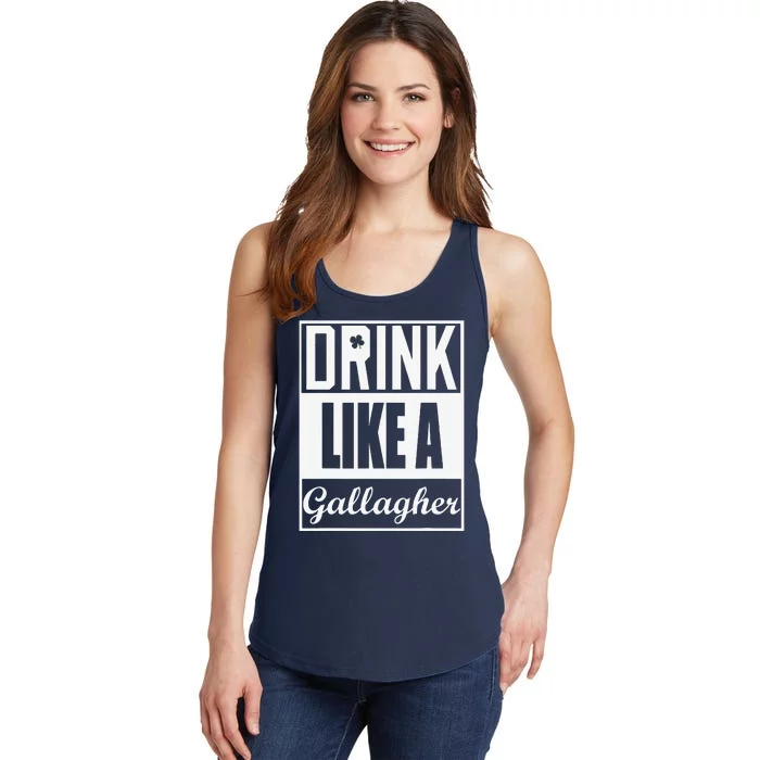 Drink Like A Gallagher Saint Patrick's Day Funny Ladies Essential Tank