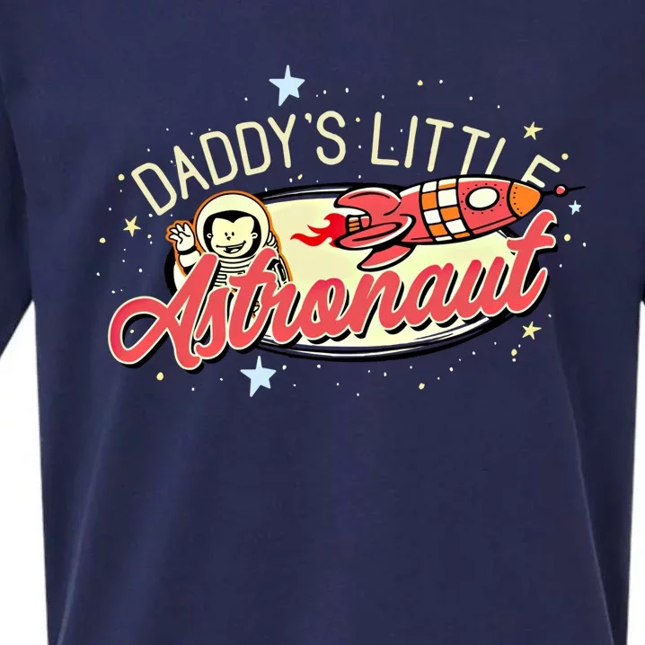 Daddy's Little Astronaut Cute Graphic Space Theme Great Gift Sueded Cloud Jersey T-Shirt