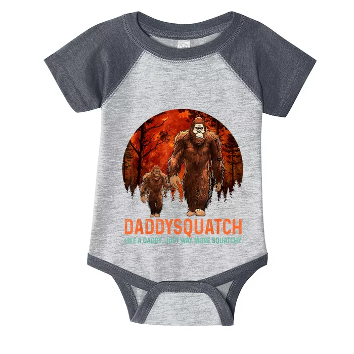 Daddysquatch Like A Dad Just Way More Squatchy Retro Infant Baby Jersey Bodysuit