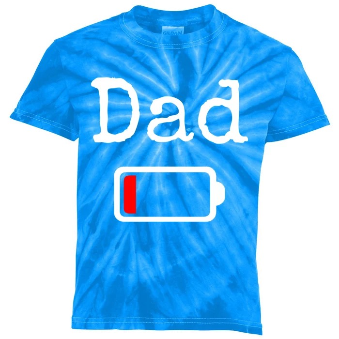 Dad Low Battery Meaningful Gift Tired Dad Meaningful Gift Funny Dad Gift Kids Tie-Dye T-Shirt