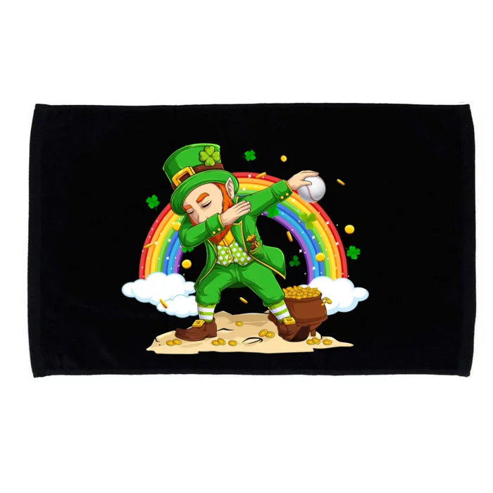 Dabbing Leprechaun Baseball Ball St Patricks Day Cute Gift Microfiber Hand Towel