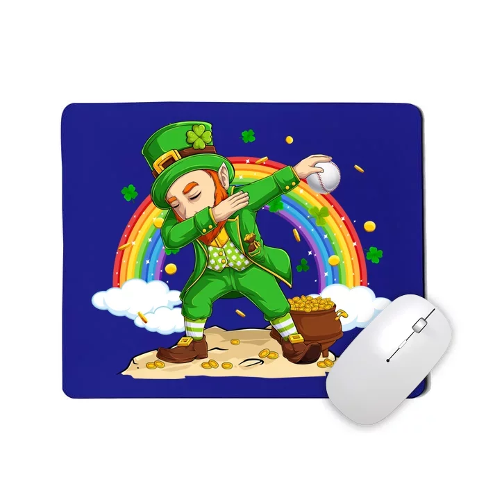 Dabbing Leprechaun Baseball Ball St Patricks Day Cute Gift Mousepad