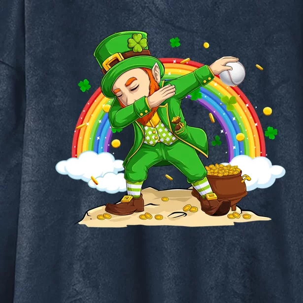 Dabbing Leprechaun Baseball Ball St Patricks Day Cute Gift Hooded Wearable Blanket