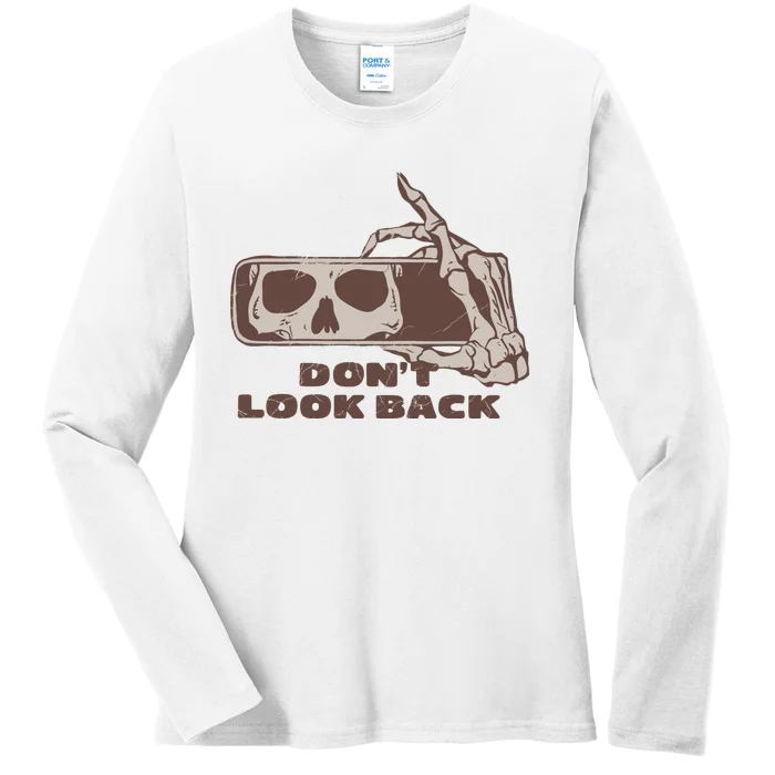 DonT Look Back Skeleton Car Mirror Transparent Ladies Long Sleeve Shirt