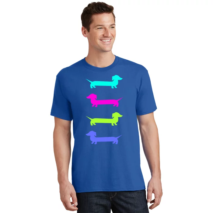 Doxie Lover Brightly Colored Dachshunds Meaningful Gift T-Shirt