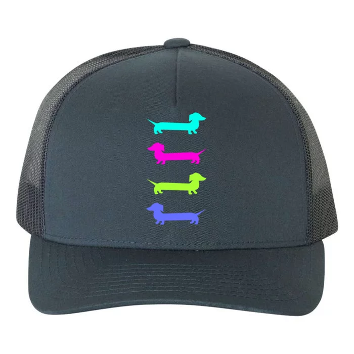 Doxie Lover Brightly Colored Dachshunds Meaningful Gift Yupoong Adult 5-Panel Trucker Hat