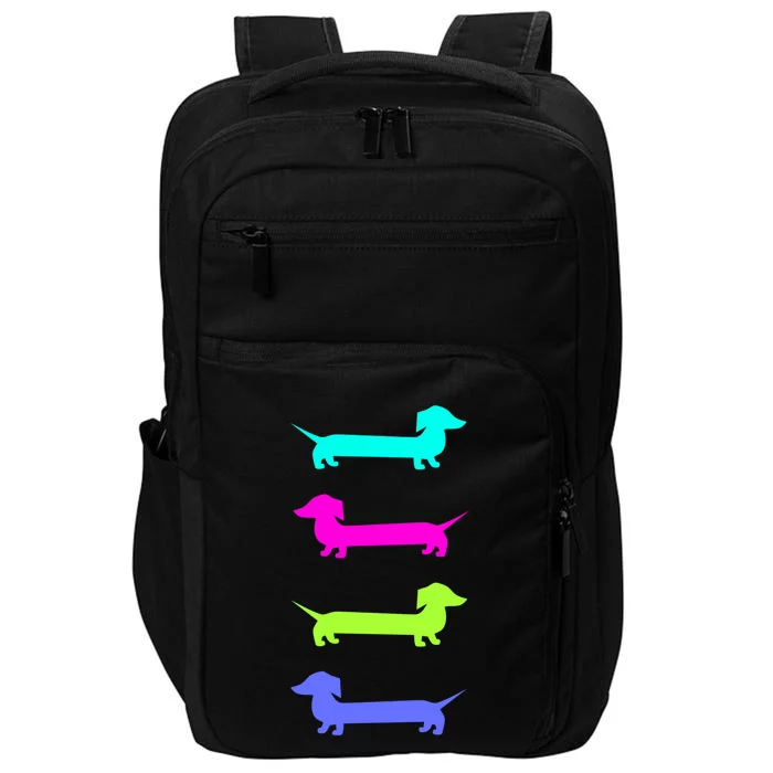 Doxie Lover Brightly Colored Dachshunds Cute Gift Impact Tech Backpack