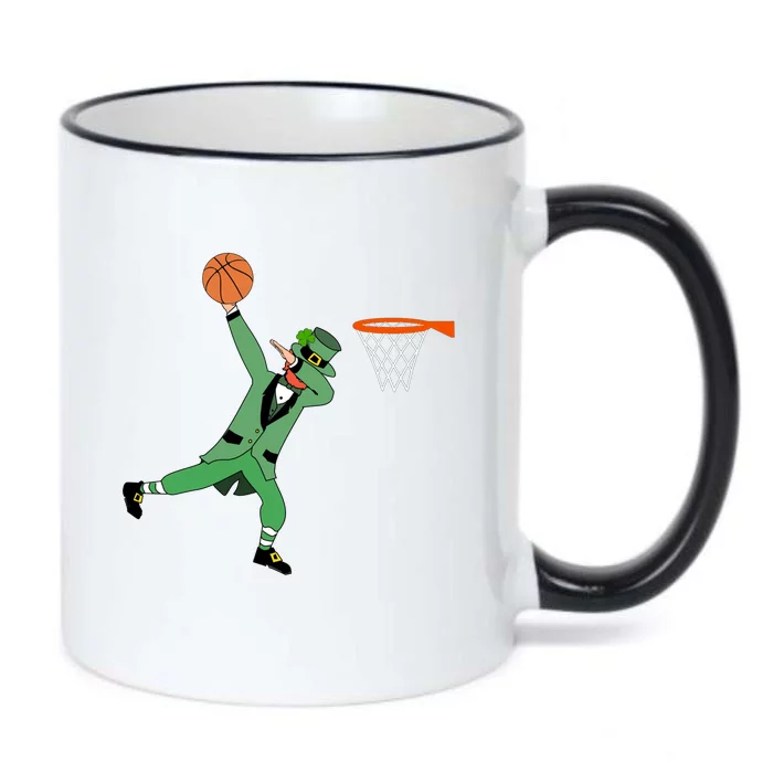 Dab Leprechaun Basketball Gift St Patricks Day Tee Gift Black Color Changing Mug