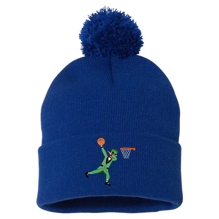 Dab Leprechaun Basketball Gift St Patricks Day Tee Gift Pom Pom 12in Knit Beanie