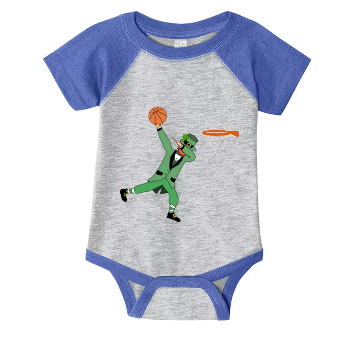 Dab Leprechaun Basketball Gift St Patricks Day Tee Gift Infant Baby Jersey Bodysuit