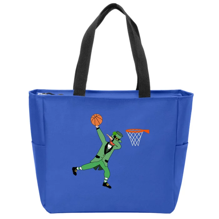 Dab Leprechaun Basketball Gift St Patricks Day Tee Gift Zip Tote Bag