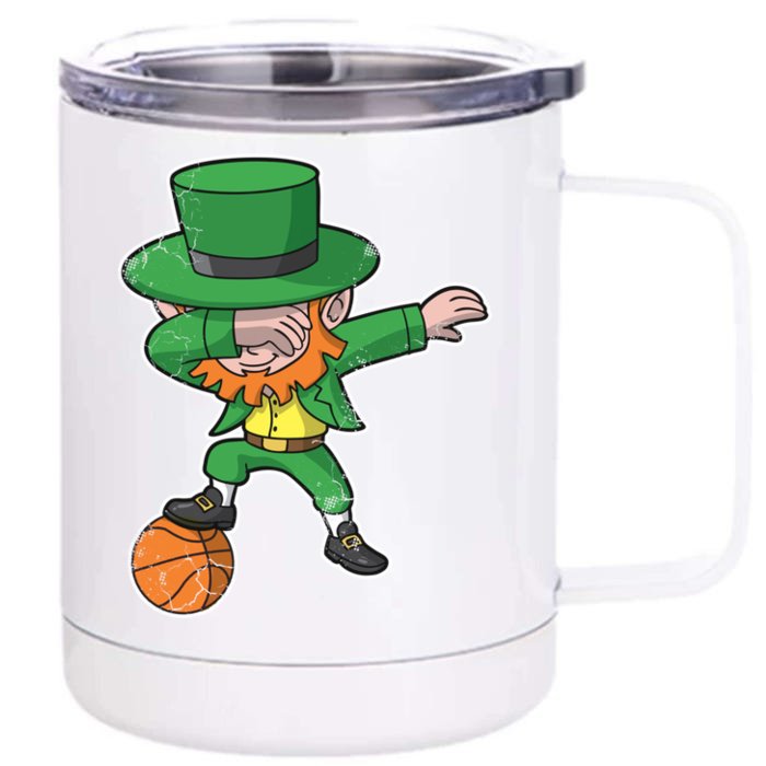 Dabbing Leprechaun Basketball Mcdab St Patricks Day Gift Front & Back 12oz Stainless Steel Tumbler Cup