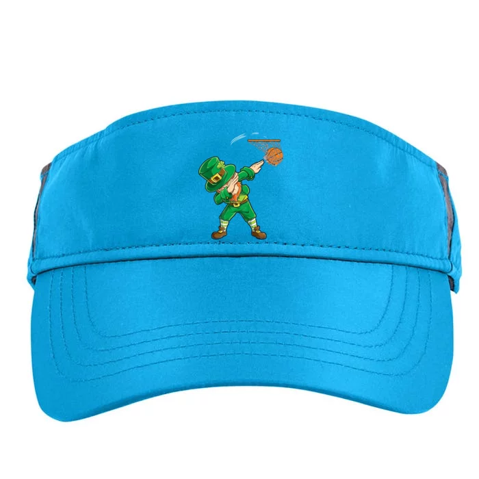 Dabbing Leprechaun Basketball St Patricks Day Gift Cool Gift Adult Drive Performance Visor