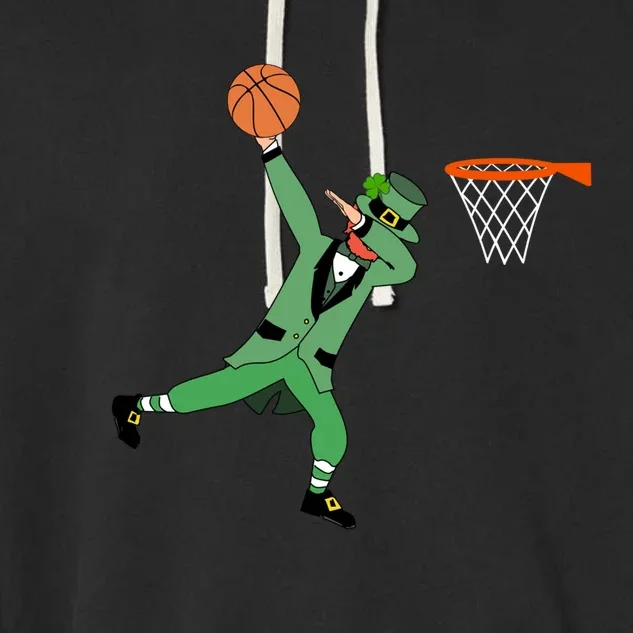 Dabbing Leprechaun Basketball Cute Gift St Patricks Day Tee Cute Gift Garment-Dyed Fleece Hoodie