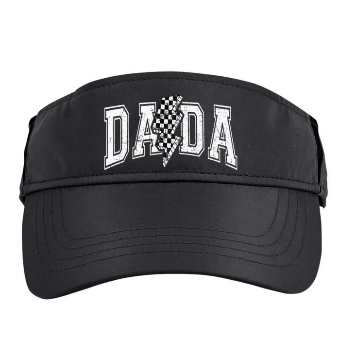 Dada Lightning Bolt Checkered FatherS Day Adult Drive Performance Visor