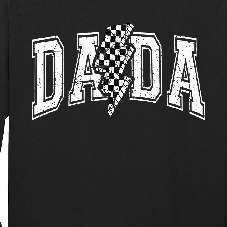 Dada Lightning Bolt Checkered FatherS Day Tall Long Sleeve T-Shirt