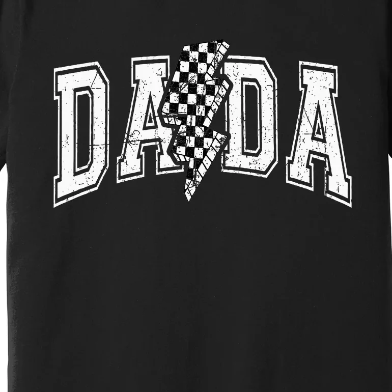 Dada Lightning Bolt Checkered FatherS Day Premium T-Shirt