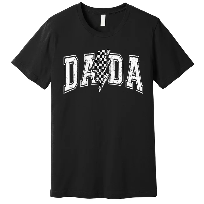 Dada Lightning Bolt Checkered FatherS Day Premium T-Shirt