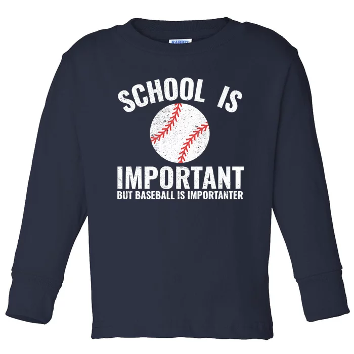 Dallas Lions Baseball School Is Important Toddler Long Sleeve Shirt