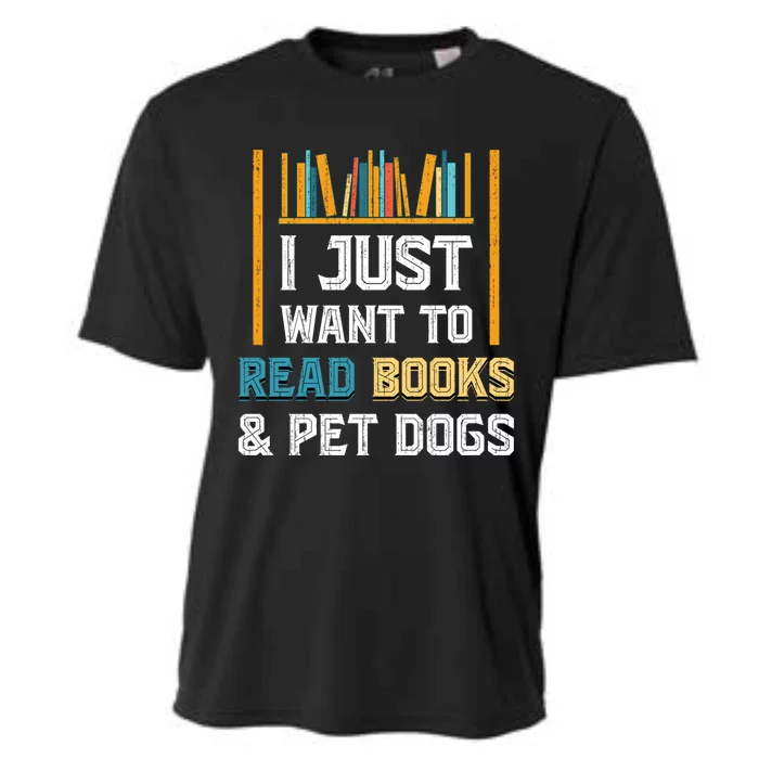 Dog Lover Bookworm Librarian Dog Owner Funny Book Reading Gift Cooling Performance Crew T-Shirt