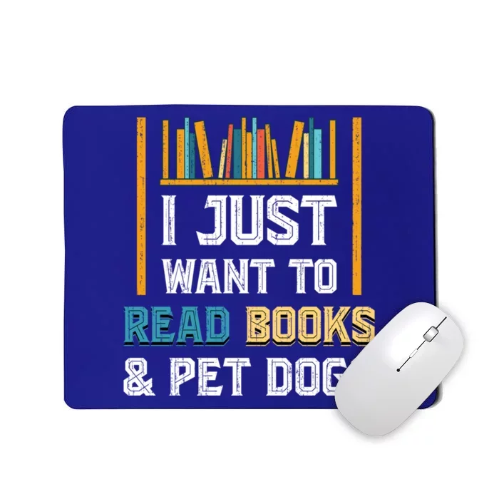 Dog Lover Bookworm Librarian Dog Owner Funny Book Reading Gift Mousepad